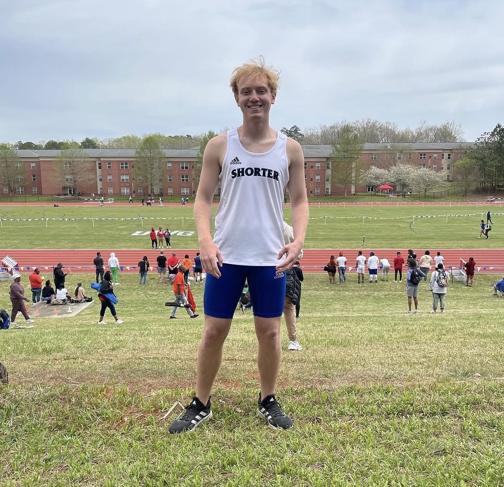 Dalton competing in track and field for Shorter University